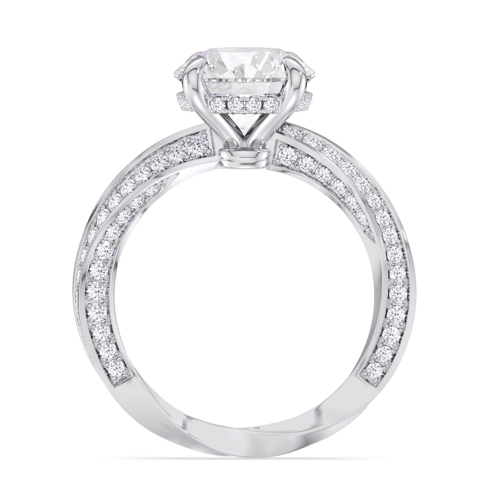 Round Cut The Bond Engagement Ring with Lab Grown Diamond in 14KT Platinum view 3
