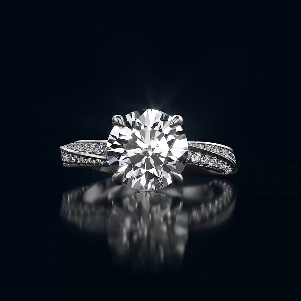Round Cut The Bond Engagement Ring with Lab Grown Diamond in 14KT Platinum view 1

