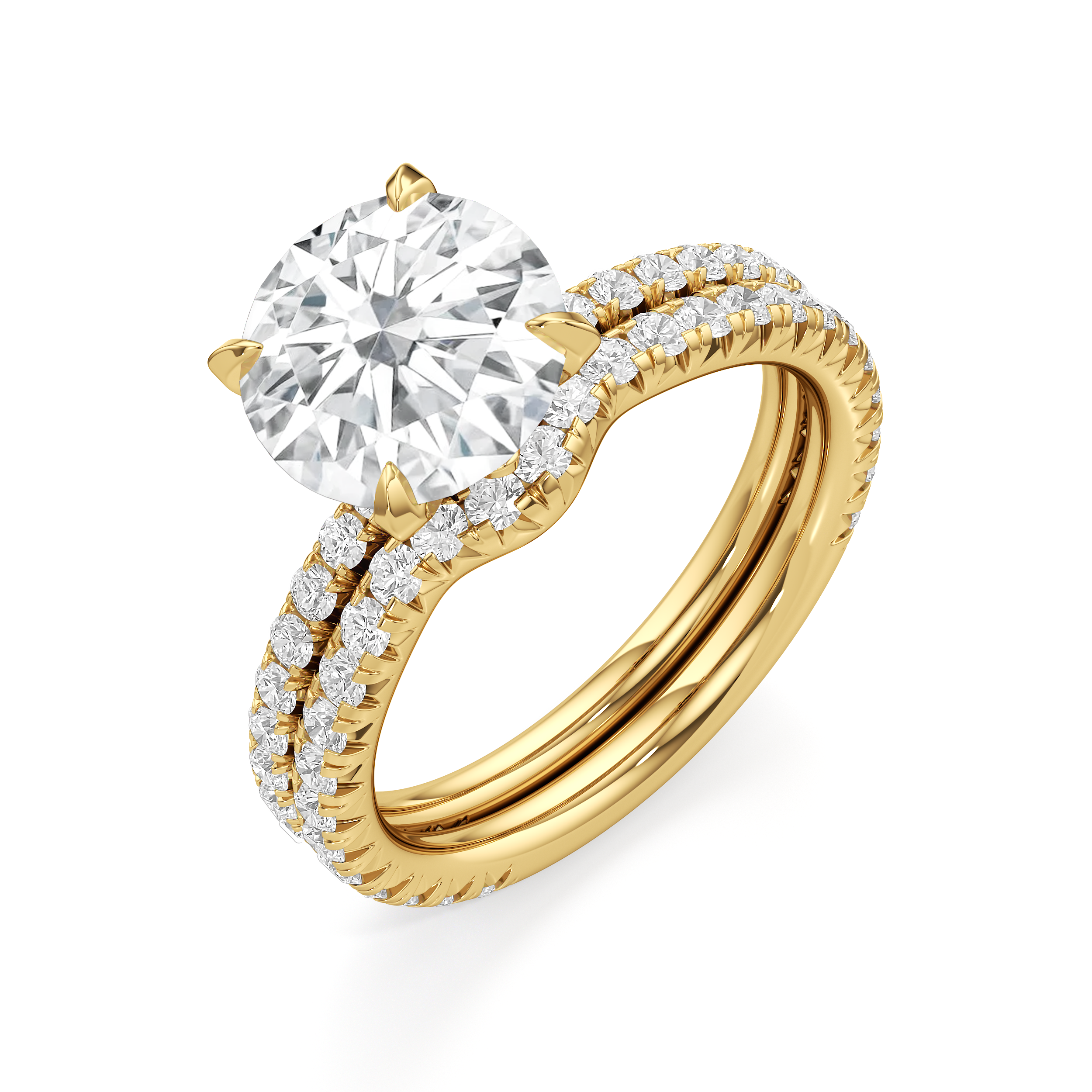The W Pavé Diamond Wedding Band – WithClarity India