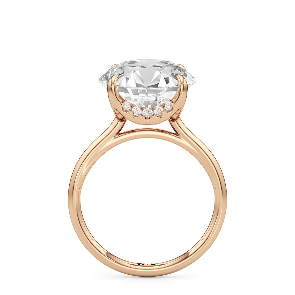 The Cassatt Solitaire Engagement Ring with Round Cut Diamond in 14KT Rose Gold view 2
