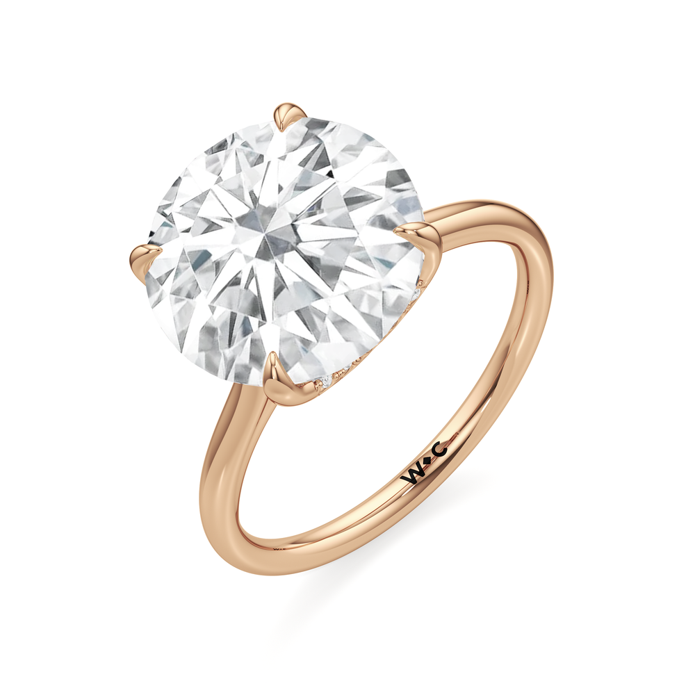 The Cassatt Solitaire Engagement Ring with Round Cut Diamond in 14KT Rose Gold view 3
