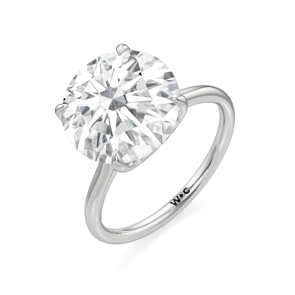 The Cassatt Solitaire Engagement Ring with Round Cut Diamond in 14KT Platinum view 3
