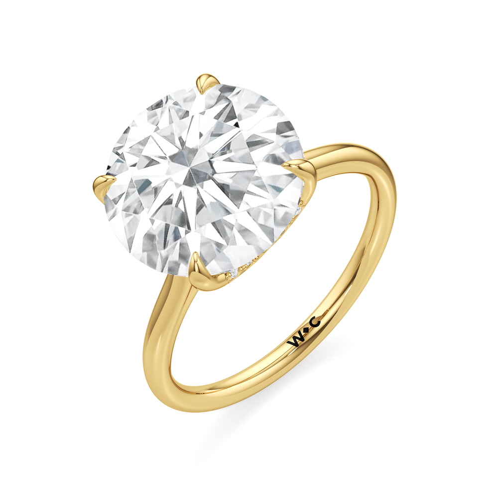 The Cassatt Solitaire Engagement Ring with Round Cut Diamond in 14KT Yellow Gold view 3
