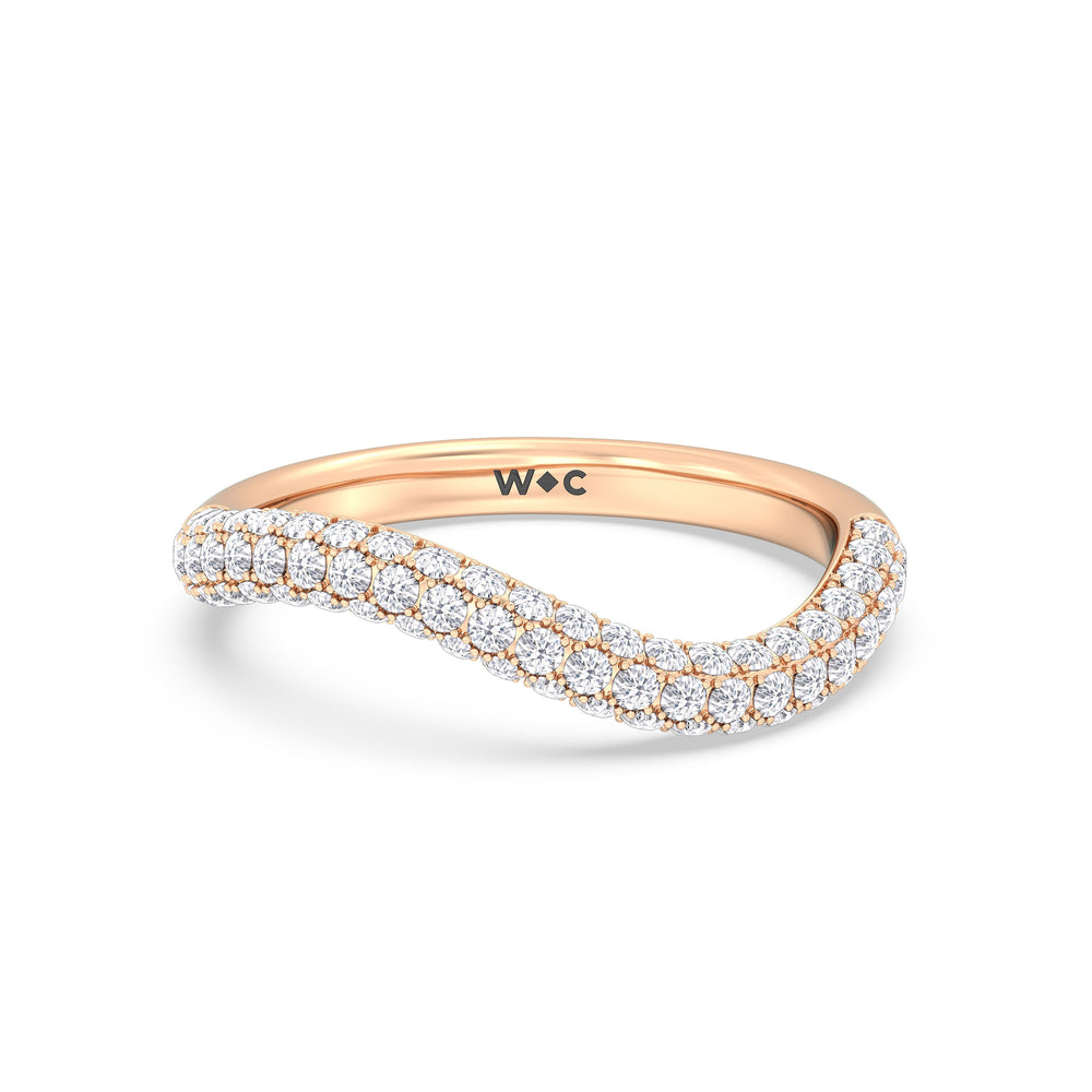 Elegance Curve Ring with 18KT Rose Gold / 3/4 Cut Diamond in 14KT Rose Gold / 3/4 view 1
