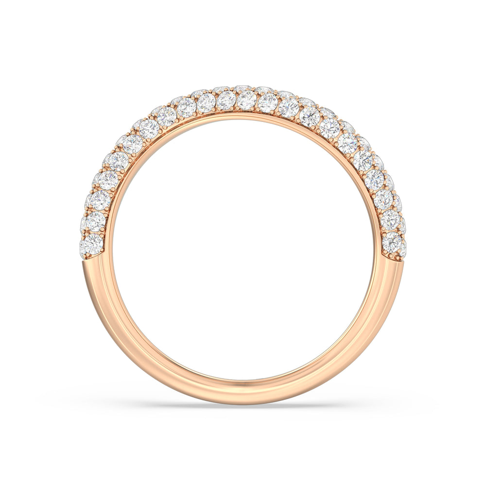 Elegance Curve Ring with 18KT Rose Gold / 3/4 Cut Diamond in 14KT Rose Gold / 3/4 view 2
