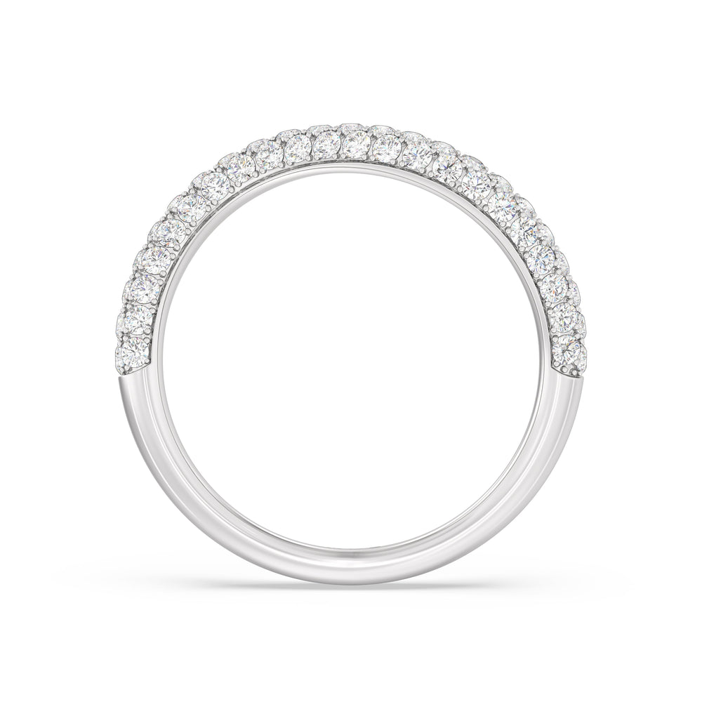 Elegance Curve Ring with 18KT White Gold / 3/4 Cut Diamond in 14KT White Gold / 3/4 view 2
