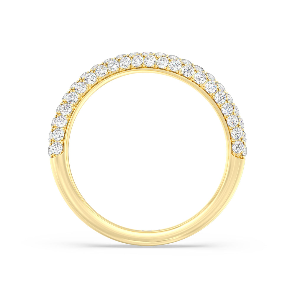 Elegance Curve Ring with 18KT Yellow Gold / 3/4 Cut Diamond in 14KT Yellow Gold / 3/4 view 2
