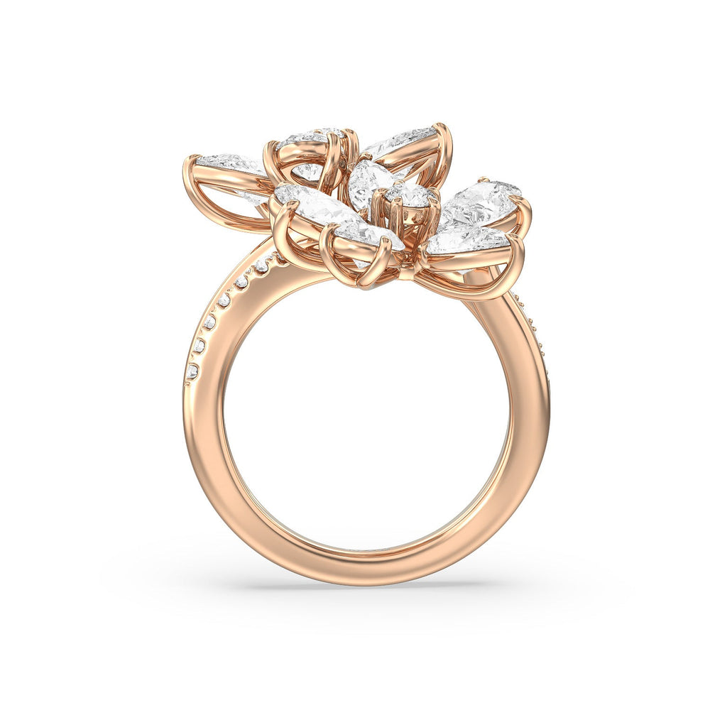 Daisy Duet Ring with 18KT Rose Gold / Lab / 5 3/8 Cut Diamond in 14KT Rose Gold / Lab / 5 3/8 view 3
