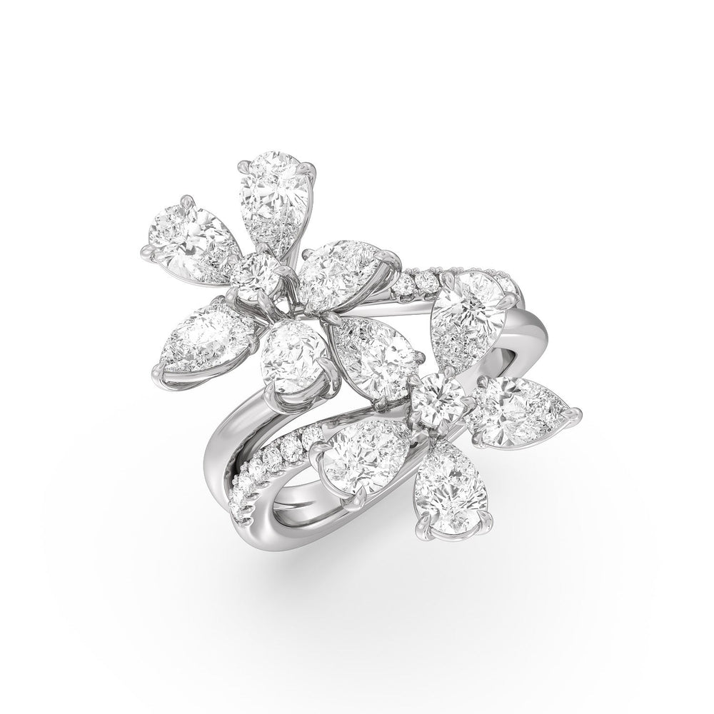 Daisy Duet Ring with 18KT White Gold / Lab / 5 3/8 Cut Diamond in 14KT White Gold / Lab / 5 3/8 view 2
