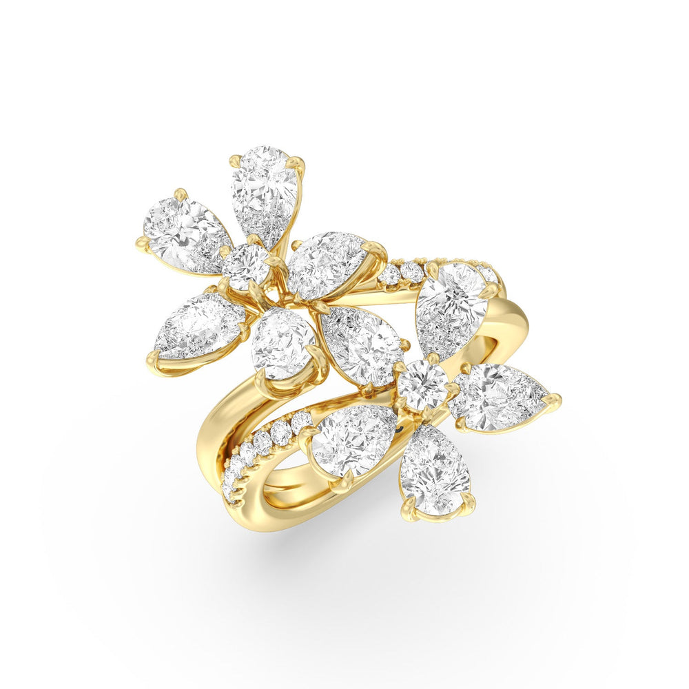 Daisy Duet Ring with 18KT Yellow Gold / Lab / 5 3/8 Cut Diamond in 14KT Yellow Gold / Lab / 5 3/8 view 2
