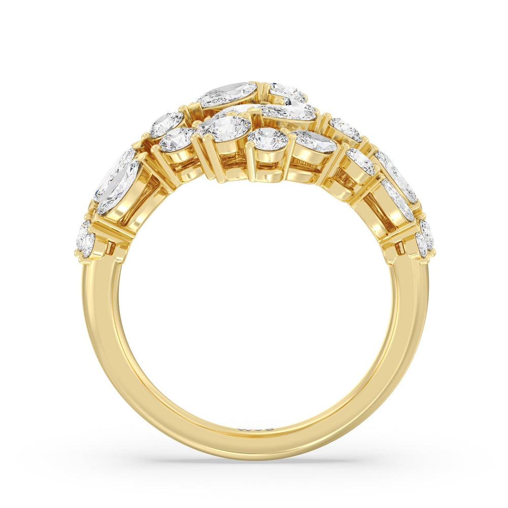 Marquise and Round Bypass Fashion Ring with 18KT Yellow Gold / Lab / 3 1/10 Cut Diamond in 14KT Yellow Gold / Lab / 3 1/10 view 2
