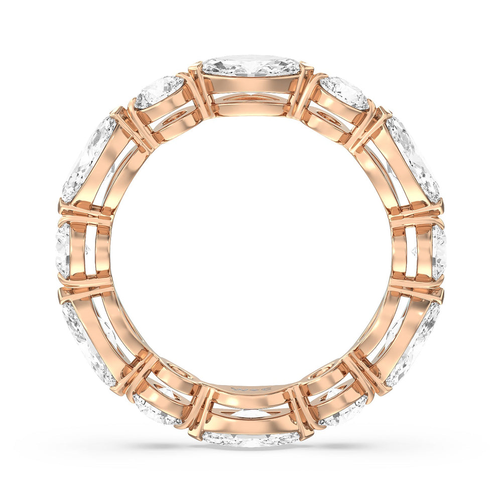 East-West Marquise and Round Eternity Ring with 18KT Rose Gold / Lab / 2 1/2 Cut Diamond in 14KT Rose Gold / Lab / 2 1/2 view 2
