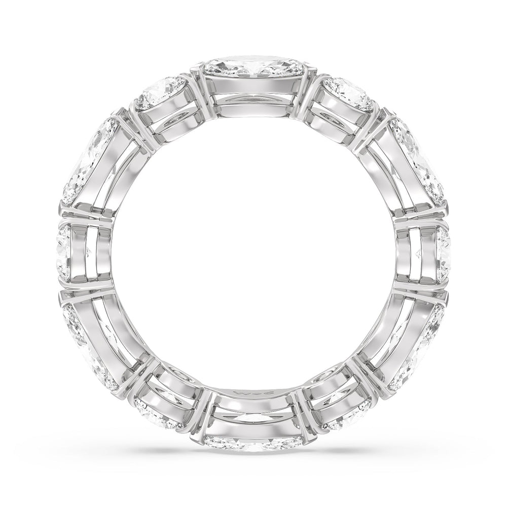 East-West Marquise and Round Eternity Ring with 18KT White Gold / Lab / 2 1/2 Cut Diamond in 14KT White Gold / Lab / 2 1/2 view 2

