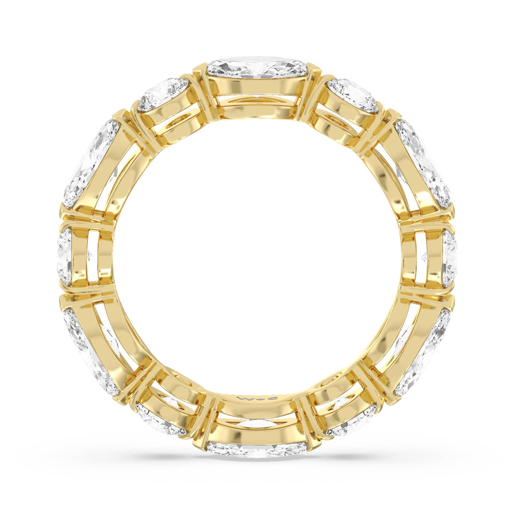 East-West Marquise and Round Eternity Ring with 18KT Yellow Gold / Lab / 2 1/2 Cut Diamond in 14KT Yellow Gold / Lab / 2 1/2 view 2
