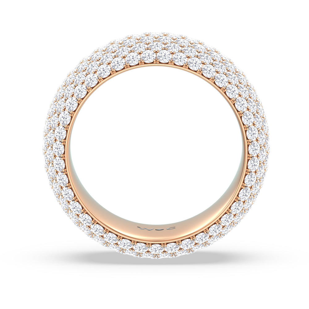 Elegance Midi Dome Eternity Ring with 18KT Rose Gold / Lab / 5 Cut Diamond in 14KT Rose Gold / Lab / 5 view 3
