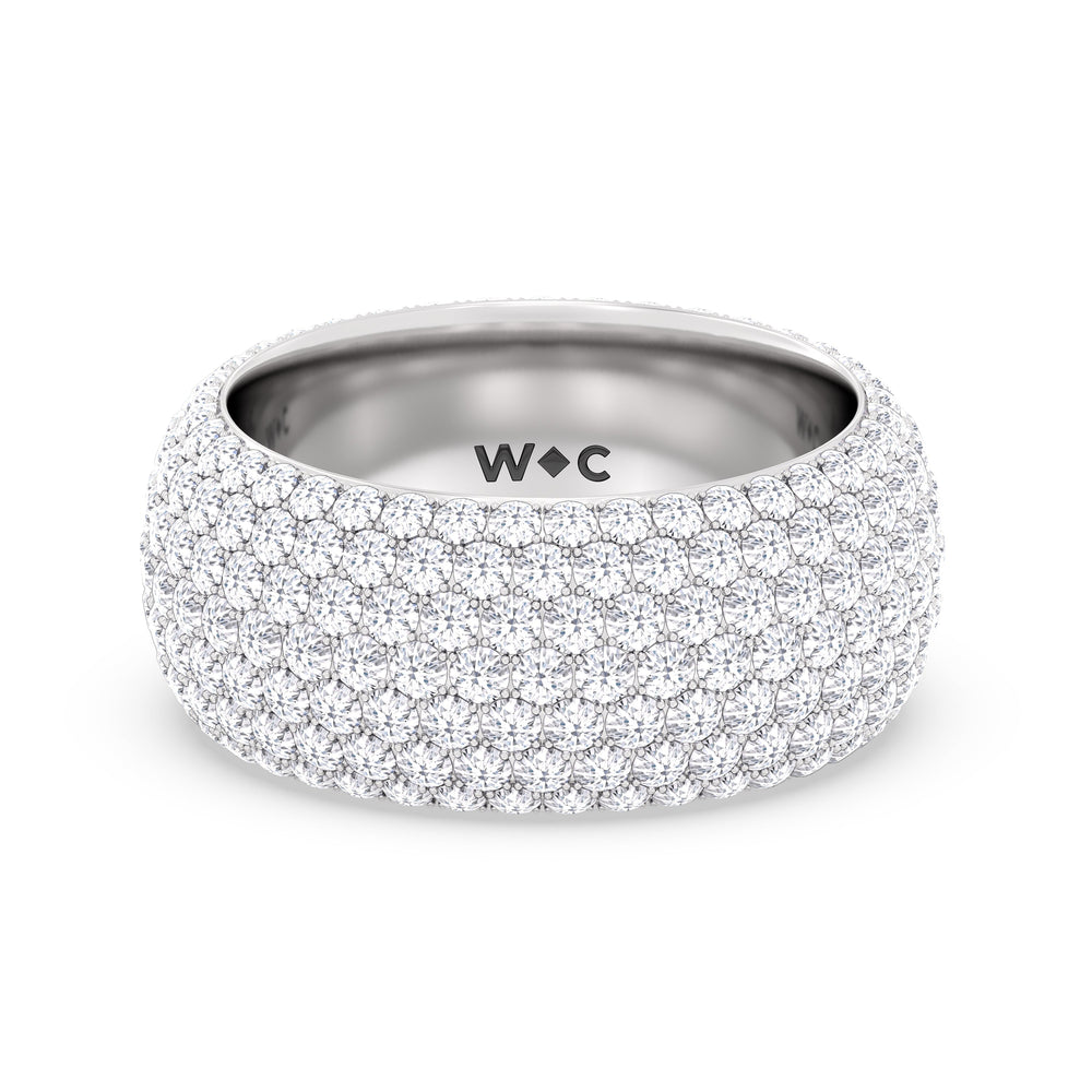Elegance Midi Dome Eternity Ring with 18KT White Gold / Lab / 5 Cut Diamond in 14KT White Gold / Lab / 5 view 1
