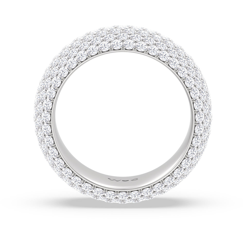Elegance Midi Dome Eternity Ring with 18KT White Gold / Lab / 5 Cut Diamond in 14KT White Gold / Lab / 5 view 3
