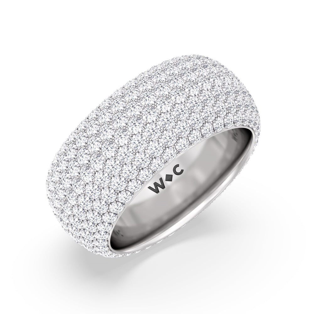 Elegance Midi Dome Eternity Ring with 18KT White Gold / Lab / 5 Cut Diamond in 14KT White Gold / Lab / 5 view 2
