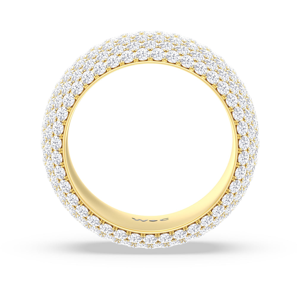 Elegance Midi Dome Eternity Ring with 18KT Yellow Gold / Lab / 5 Cut Diamond in 14KT Yellow Gold / Lab / 5 view 3
