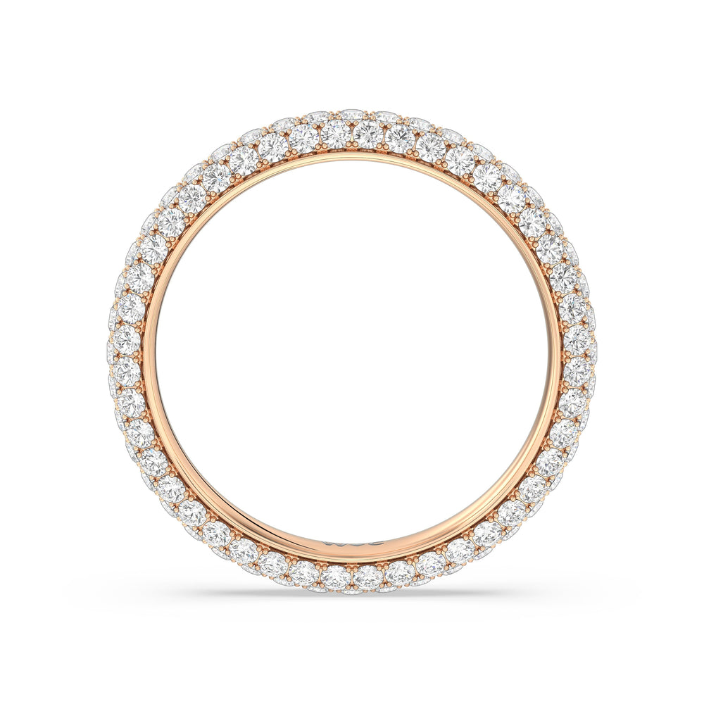 Elegance Slim Dome Eternity Ring with 18KT Rose Gold / Lab / 1 1/2 Cut Diamond in 14KT Rose Gold / Lab / 1 1/2 view 2
