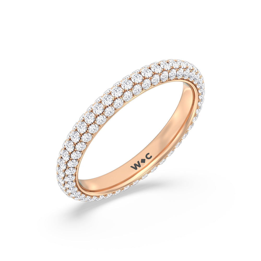 Elegance Slim Dome Eternity Ring with 18KT Rose Gold / Lab / 1 1/2 Cut Diamond in 14KT Rose Gold / Lab / 1 1/2 view 3
