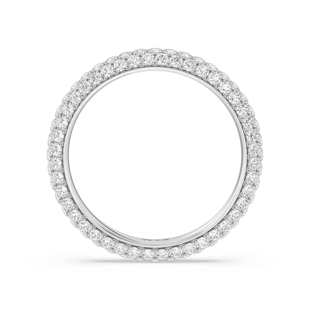 Elegance Slim Dome Eternity Ring with 18KT White Gold / Lab / 1 1/2 Cut Diamond in 14KT White Gold / Lab / 1 1/2 view 2
