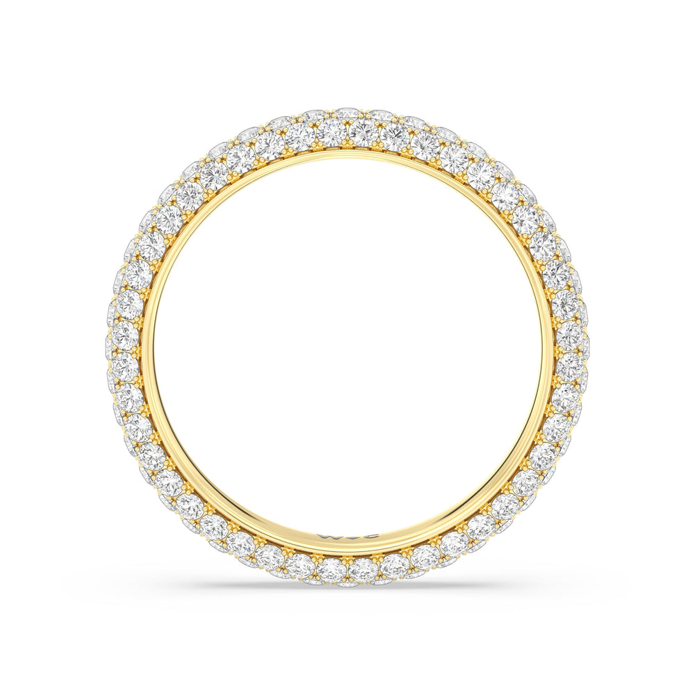 Elegance Slim Dome Eternity Ring with 18KT Yellow Gold / Lab / 1 1/2 Cut Diamond in 14KT Yellow Gold / Lab / 1 1/2 view 2
