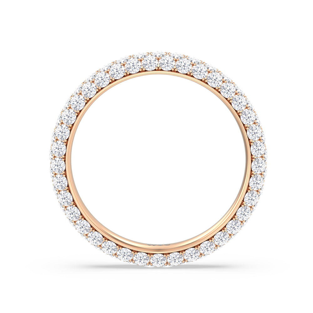 Elegance Classic Dome Eternity Ring with 18KT Rose Gold / Lab / 2 Cut Diamond in 14KT Rose Gold / Lab / 2 view 3
