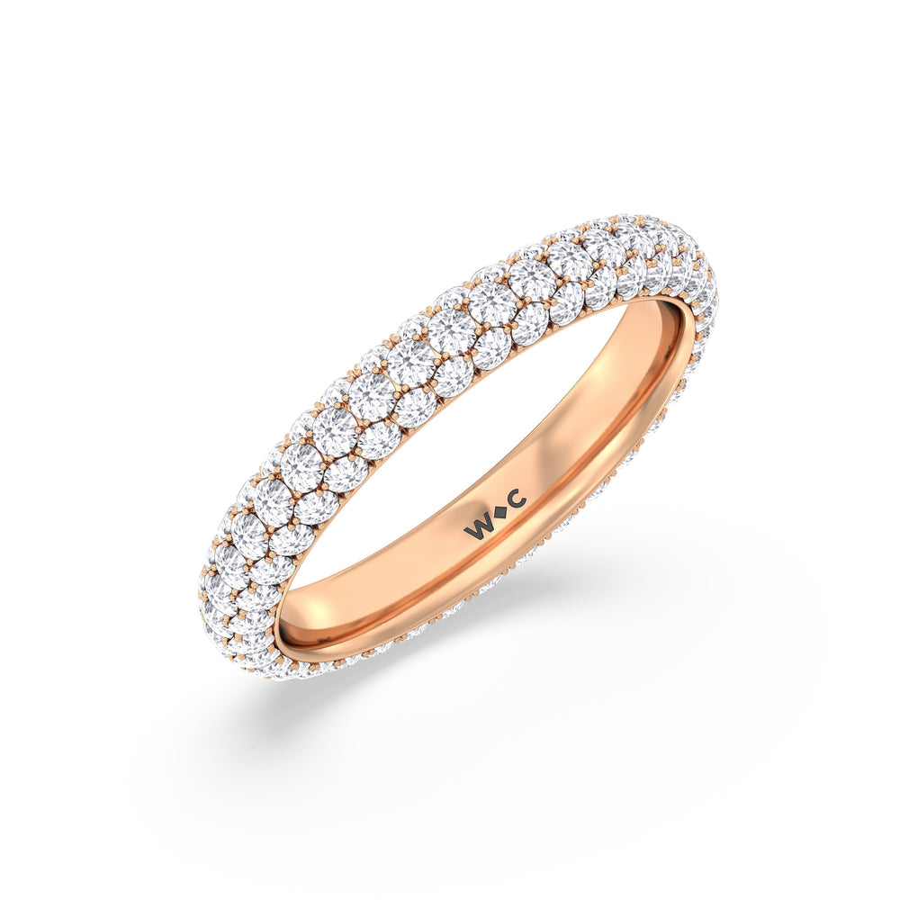 Elegance Classic Dome Eternity Ring with 18KT Rose Gold / Lab / 2 Cut Diamond in 14KT Rose Gold / Lab / 2 view 2
