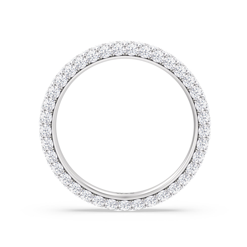 Elegance Classic Dome Eternity Ring with 18KT White Gold / Lab / 2 Cut Diamond in 14KT White Gold / Lab / 2 view 3
