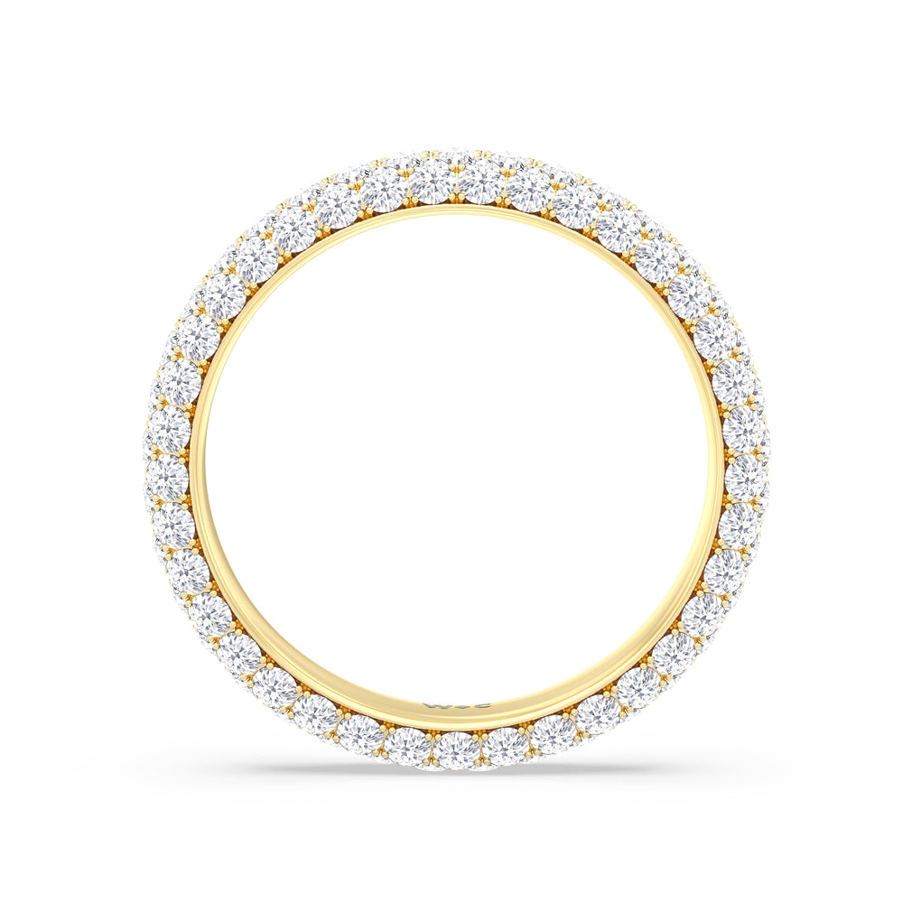 Elegance Classic Dome Eternity Ring with 18KT Yellow Gold / Lab / 2 Cut Diamond in 14KT Yellow Gold / Lab / 2 view 3
