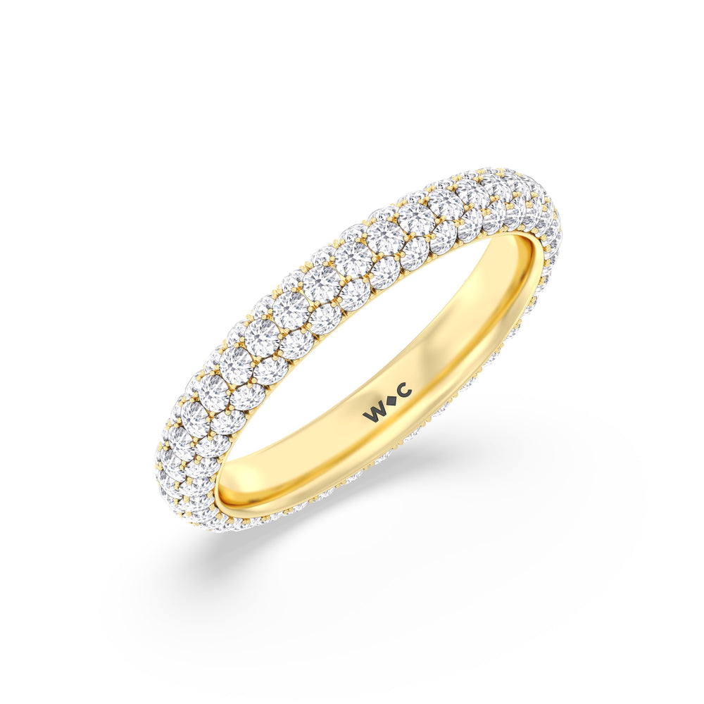 Elegance Classic Dome Eternity Ring with 18KT Yellow Gold / Lab / 2 Cut Diamond in 14KT Yellow Gold / Lab / 2 view 2
