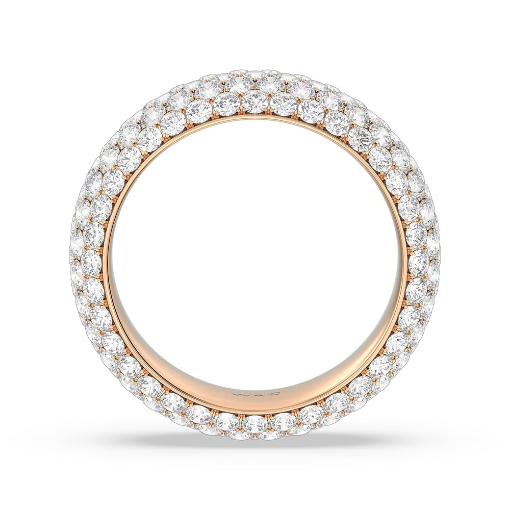 Elegance Wide Dome Eternity Ring with 18KT Rose Gold / Lab / 4 Cut Diamond in 14KT Rose Gold / Lab / 4 view 2
