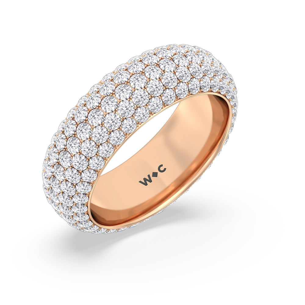 Elegance Wide Dome Eternity Ring with 18KT Rose Gold / Lab / 4 Cut Diamond in 14KT Rose Gold / Lab / 4 view 3
