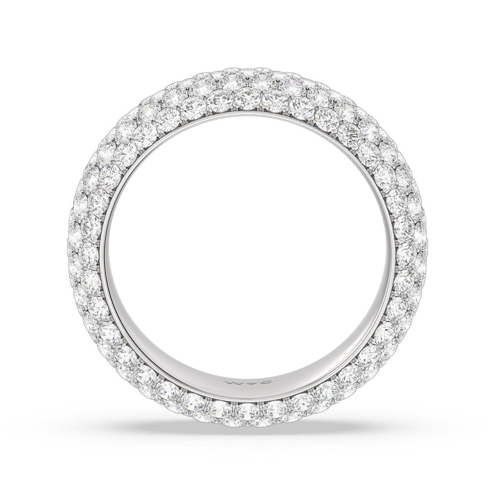 Elegance Wide Dome Eternity Ring with 18KT White Gold / Lab / 4 Cut Diamond in 14KT White Gold / Lab / 4 view 2

