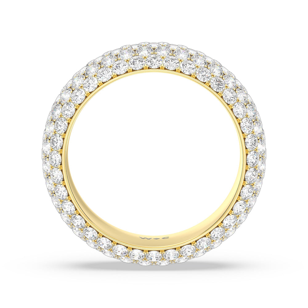 Elegance Wide Dome Eternity Ring with 18KT Yellow Gold / Lab / 4 Cut Diamond in 14KT Yellow Gold / Lab / 4 view 2
