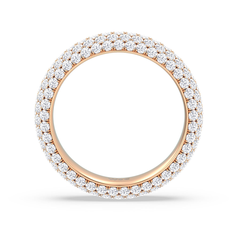 Elegance Bold Dome Eternity Ring with 18KT Rose Gold / Lab / 3 Cut Diamond in 14KT Rose Gold / Lab / 3 view 2
