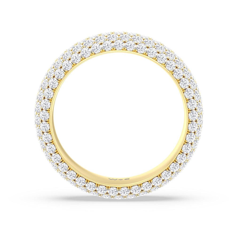 Elegance Bold Dome Eternity Ring with 18KT Yellow Gold / Lab / 3 Cut Diamond in 14KT Yellow Gold / Lab / 3 view 2
