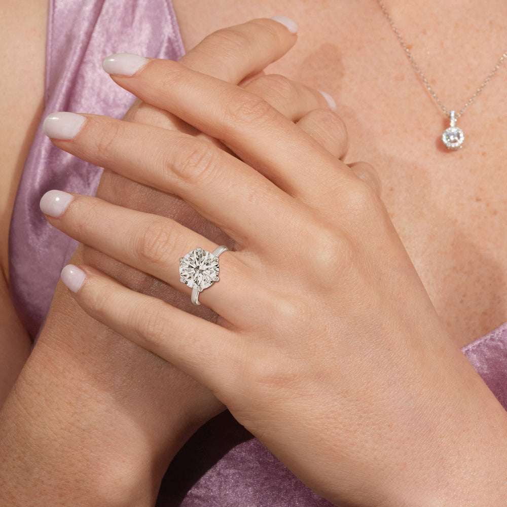 Model Wearing Elevated Hidden Halo Ring view