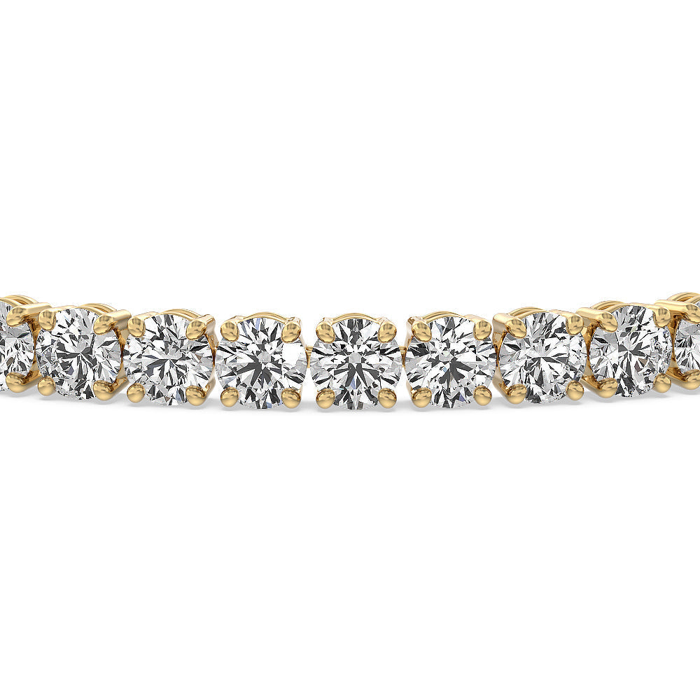 Four Prong Lab Diamond Tennis Bracelet with 12 Cut Diamond in 14KT Yellow Gold view 3
