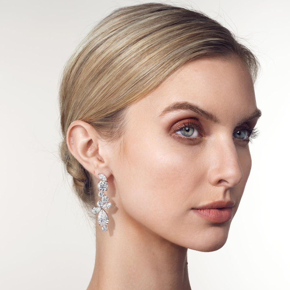 The Gauguin Earrings with 18KT White Gold / Lab / 26 Cut Diamond in 14KT White Gold / Lab / 26 view 3
