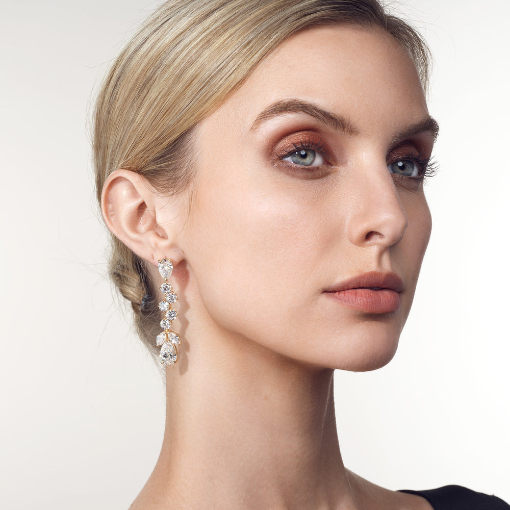 The Bosch Earrings with 18KT Yellow Gold / Lab / 22 1/2 Cut Diamond in 14KT Yellow Gold / Lab / 22 1/2 view 3
