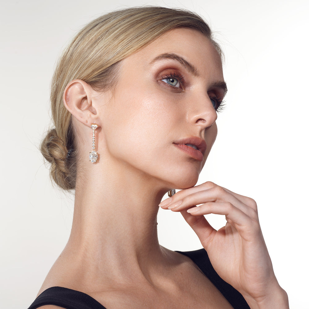 The Sisley Earrings with 18KT Yellow Gold / Lab / 11 Cut Diamond in 14KT Yellow Gold / Lab / 11 view 3
