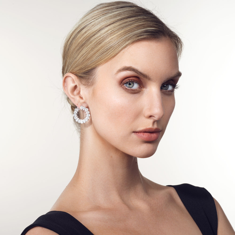 The Kandinsky Hoops with 18KT White Gold / Lab / 13 1/3 Cut Diamond in 14KT White Gold / Lab / 13 1/3 view 4
