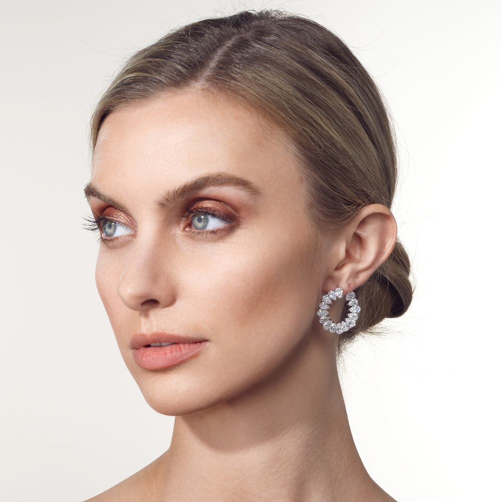 The Kandinsky Hoops with 18KT White Gold / Lab / 13 1/3 Cut Diamond in 14KT White Gold / Lab / 13 1/3 view 3
