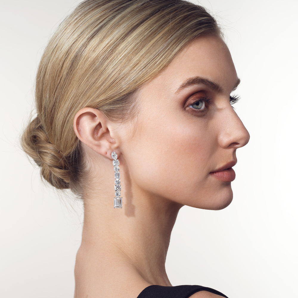 The Luce Earrings with 18KT White Gold / Lab / 23 Cut Diamond in 14KT White Gold / Lab / 23 view 4
