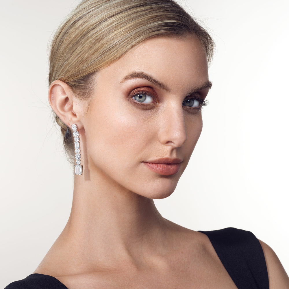 The Luce Earrings with 18KT White Gold / Lab / 23 Cut Diamond in 14KT White Gold / Lab / 23 view 3
