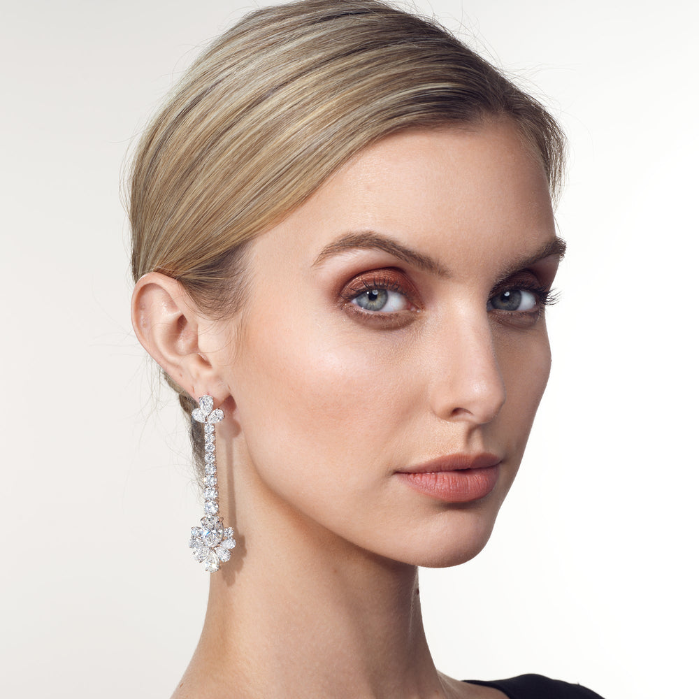 The Seurat Earrings with 18KT White Gold / Lab / 27 1/8 Cut Diamond in 14KT White Gold / Lab / 27 1/8 view 3
