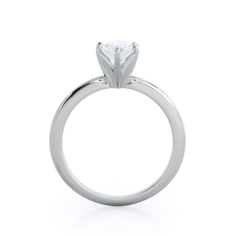 Classic Six Prong Solitaire Diamond Engagement Ring with Marquise Cut Diamond in 14KT Platinum view 2
