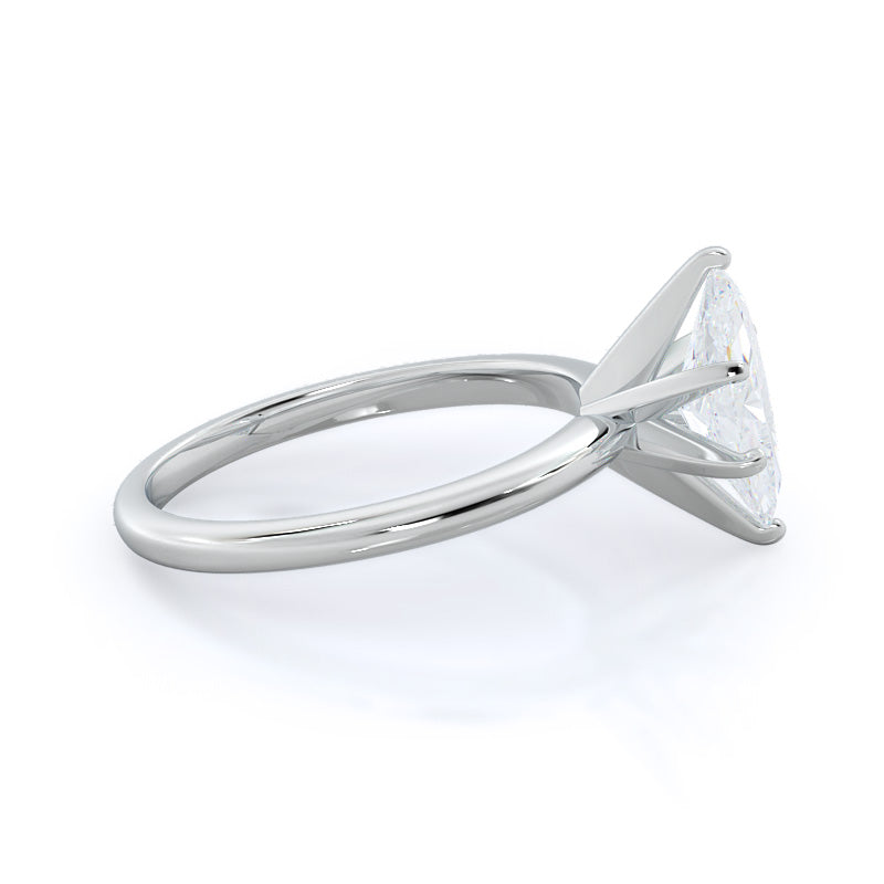 Classic Six Prong Solitaire Diamond Engagement Ring with Marquise Cut Diamond in 14KT Platinum view 3
